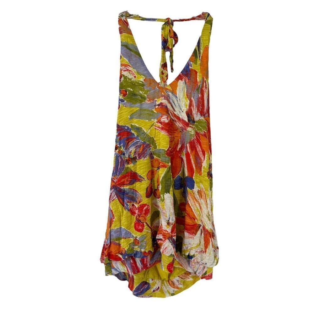 Tommy Bahama Halter Top Size S Colorful Tropical Beach Noli Blooms Stretch Aloha